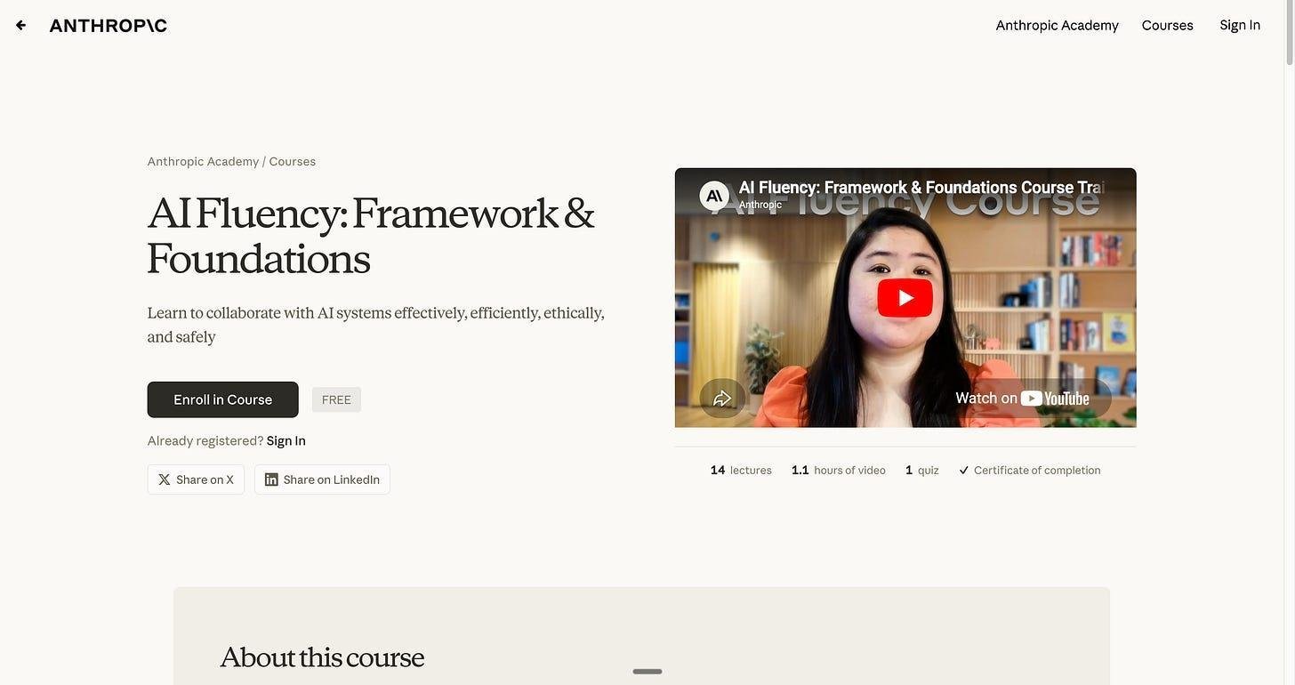 Giới thiệu khóa học AI Fluency: Framework & Foundations