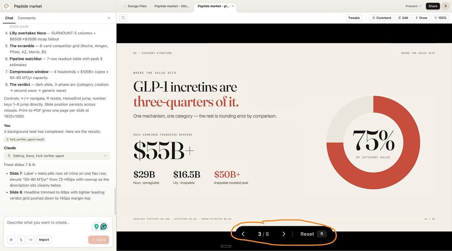 Slide thuyết trình được Claude Design chuyển đổi từ một video hoạt hình có sẵn